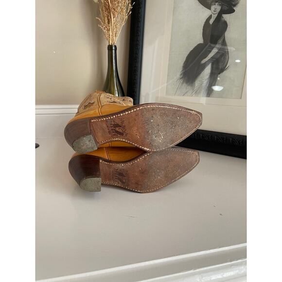 42 Street Vintage Cognac Heeled Cowboy Boots - Size 6.5 - Picture 7 of 9
